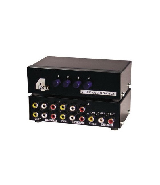 ממתג 3xRCA AV, עם 4 כניסות ויציאה אחת