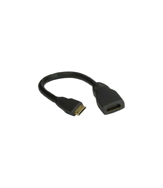 כבל MINI HDMI זכר - HDMI נקבה אורך 0.15מ