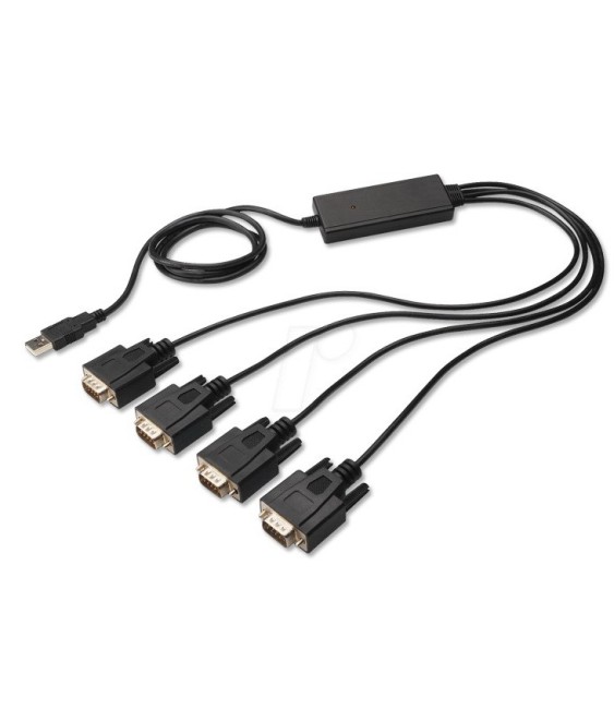 מתאם USB2.0 ל4 חיבורים סריאליים DB9 זכר