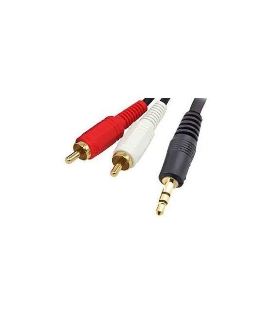 כבל PL3.5-2xRCA ז-ז מסוכך יצוק, 5 מטר