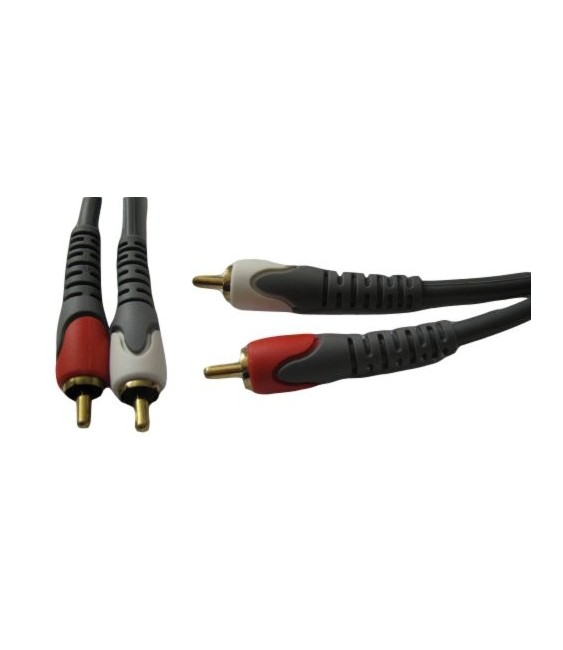 כבל אודיו 2xRCA ז-ז, אורך 10 מ' TopX