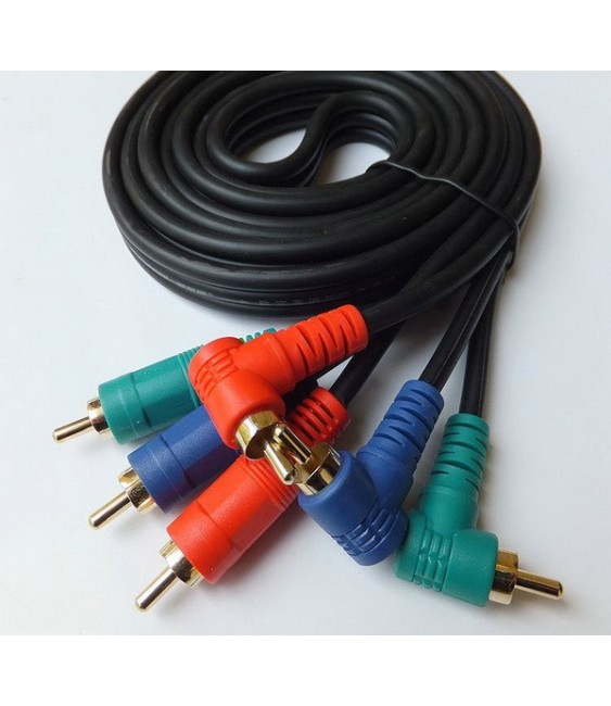 כבל COMPONENT VIDEO איכותי 10 מטר זוויתי