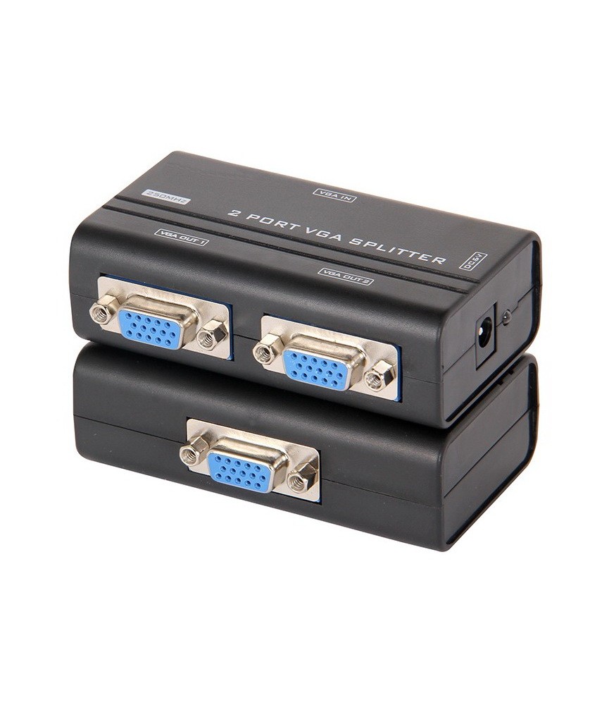 מפצל VGA מוגבר 2 מסכים 250MHz, מתח מ-USB